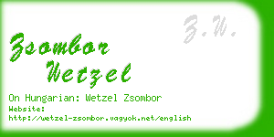 zsombor wetzel business card